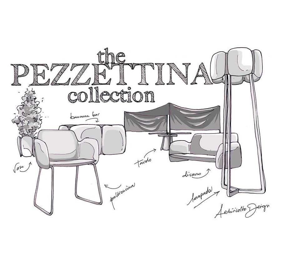 Pezzettina chairs, table and planters design Vondom