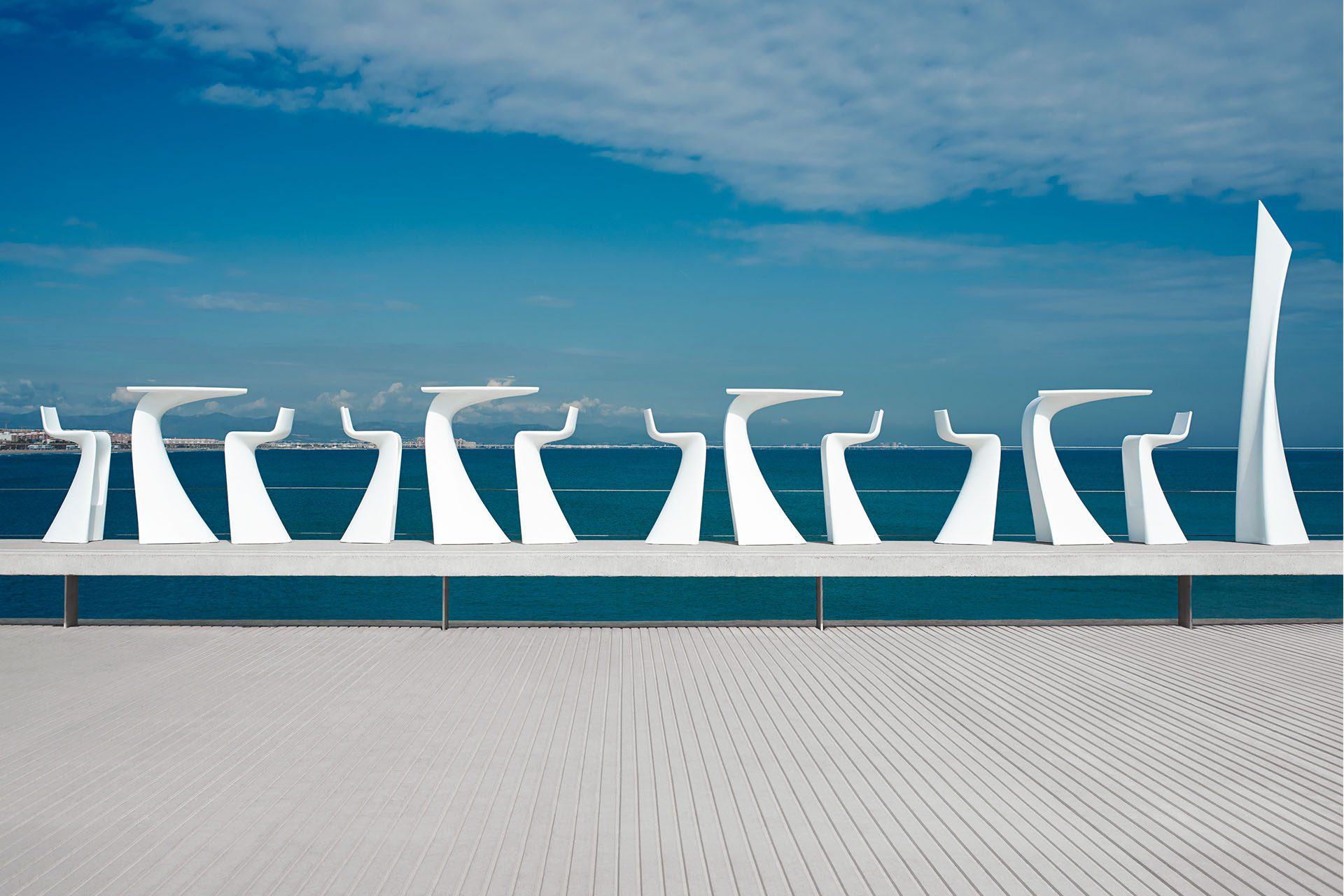 Wing outdoor stools and tables by A-Cero Vondom