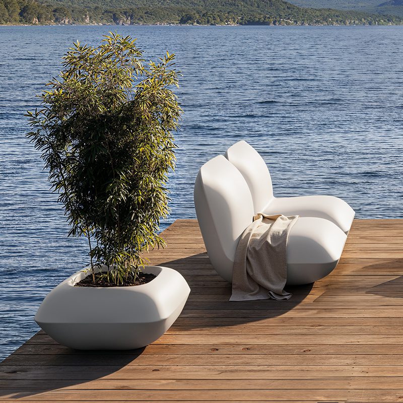 Vondom Pillow lounge chairs and planters, by Stefano Giovannoni