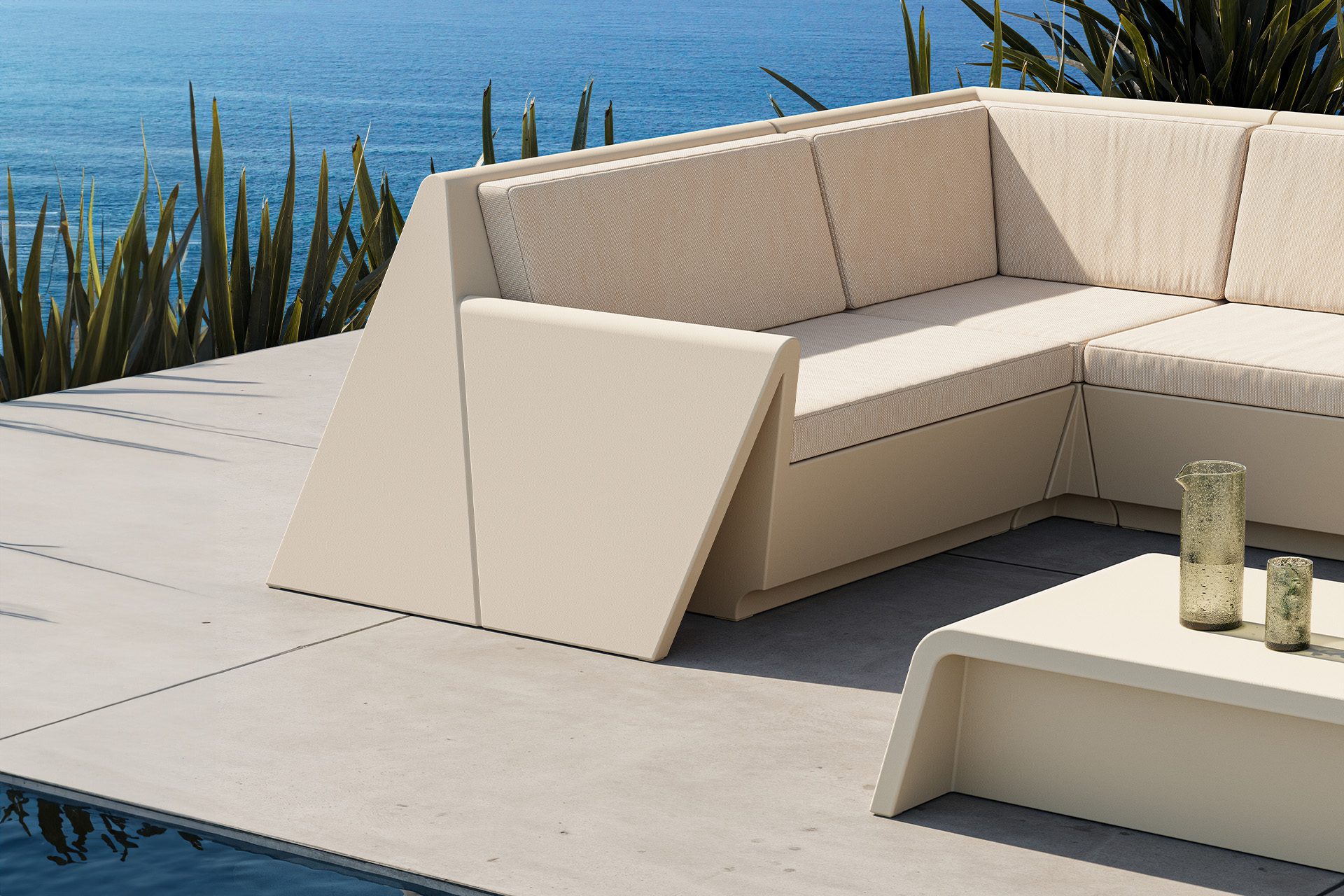 Vondom Rest outdoor sofa and lounge chairs by A-Cero