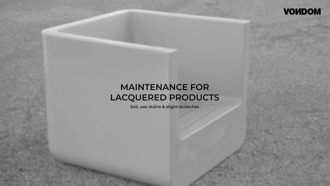 Cleaning instructions for products with lacquered finish
